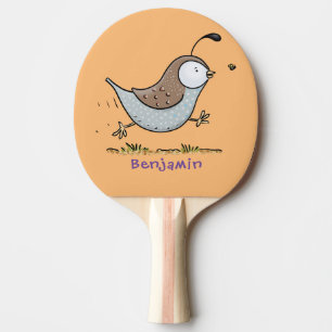 Raquete De Ping Pong Simulação de desenho animado da codorniz califor