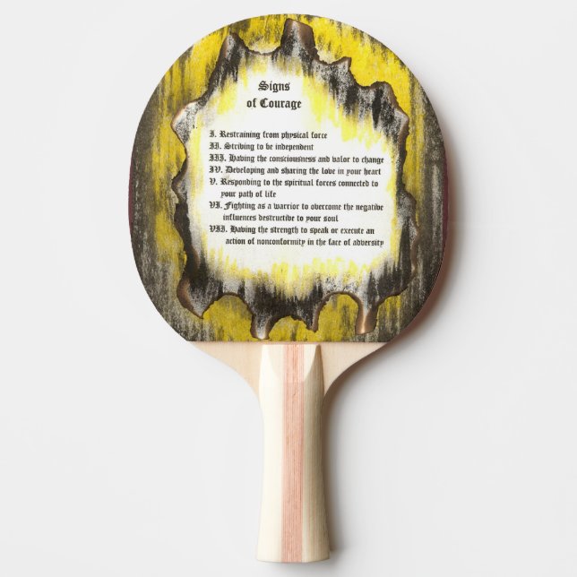 Raquete De Ping Pong Sinais de coragem (Frente)