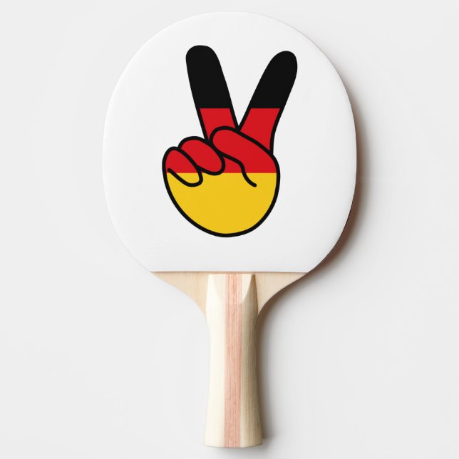 Raquete De Ping Pong Sinal V da Bandeira da Alemanha (Frente)