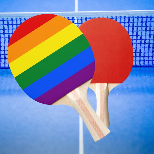 Raquete De Ping Pong Sinalizador Clássico LGBTQ Orgulho gay Rainbow (Criador carregado)