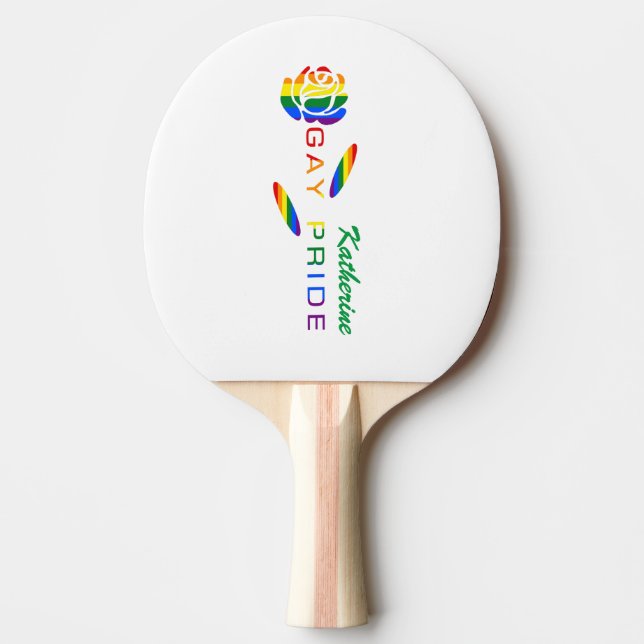 Raquete De Ping Pong Sinalizador orgulho gay Rosa do arco-íris Personal (Frente)