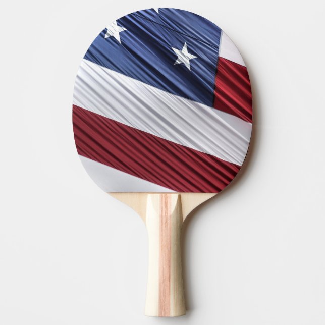 Raquete De Ping Pong Sinalizador Patriótico Americano Vermelho, Branco  (Frente)