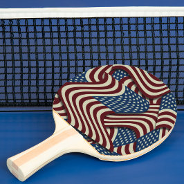 Raquete De Ping Pong Sinalizadores americanos de estrelas e riscas verm