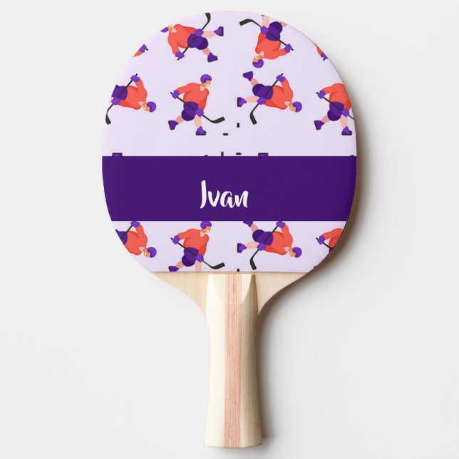 Raquete De Ping Pong Skating ice hockey player pattern (Frente)