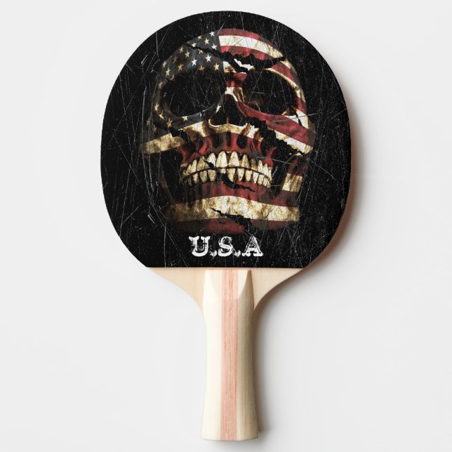 Raquete De Ping Pong Skull EUA (Frente)
