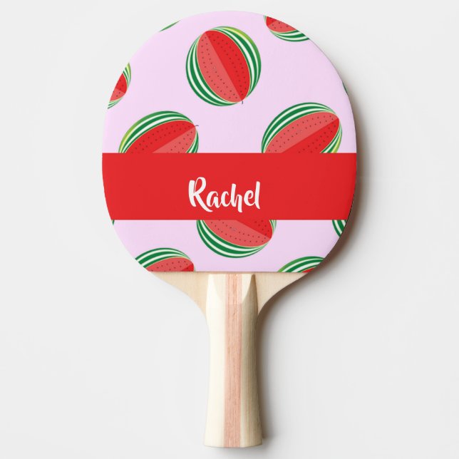 Raquete De Ping Pong Sliced watermelon pattern on pink (Frente)