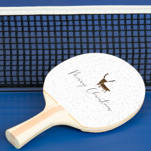 Raquete De Ping Pong SlipperyJoe Merry Christmas rendeer red-nose