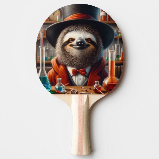 Raquete De Ping Pong Sloth Mad Scientist (Frente)