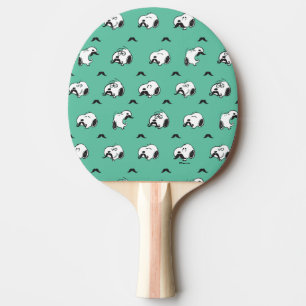 Raquete De Ping Pong Snoopy Mustaches & Teal Patterno
