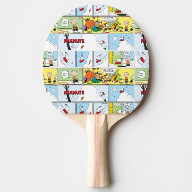 Raquete De Ping Pong Snoopy Sled Riding Comida Dish (Frente)