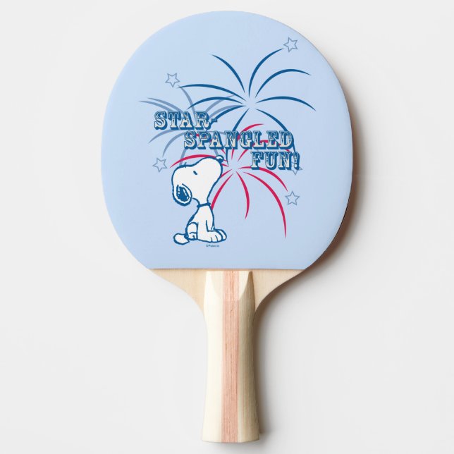 Raquete De Ping Pong Snoopy Star foi Divertida (Frente)