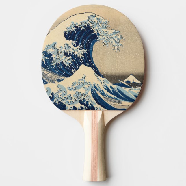 Raquete De Ping Pong Sob a onda de Kanagawa por Katsushika Hokusai (Frente)