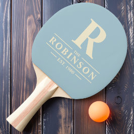 Raquete De Ping Pong Sobrenome & Inicial Céu Claro