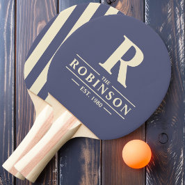 Raquete De Ping Pong Sobrenome & Inicial Listras Polo Brisa Lavanda