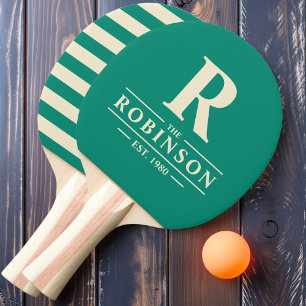 Raquete De Ping Pong Sobrenome & Inicial Polo Aqua Beach Breeze