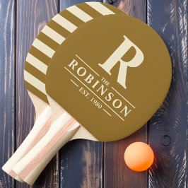 Raquete De Ping Pong Sobrenome & Inicial Polo Deserto Quente