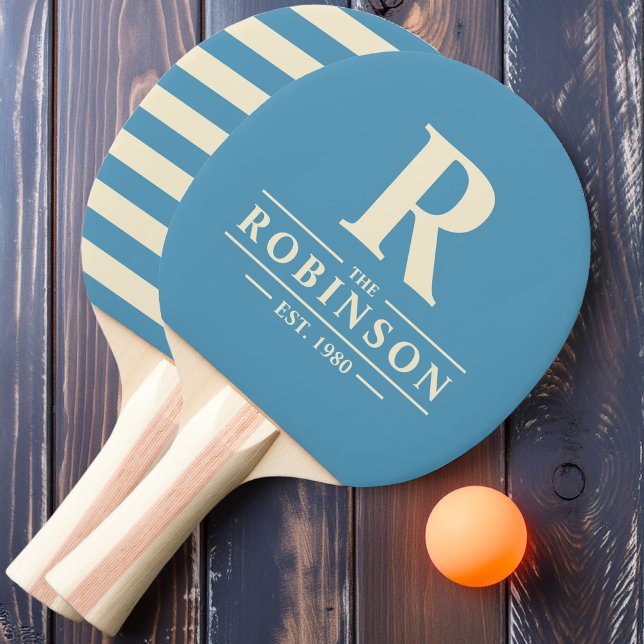 Raquete De Ping Pong Sobrenome & Initial Polo Aqua Splash (Criador carregado)