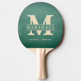 Raquete De Ping Pong Sobreposição de Monograma e Nome com Quadro Negro