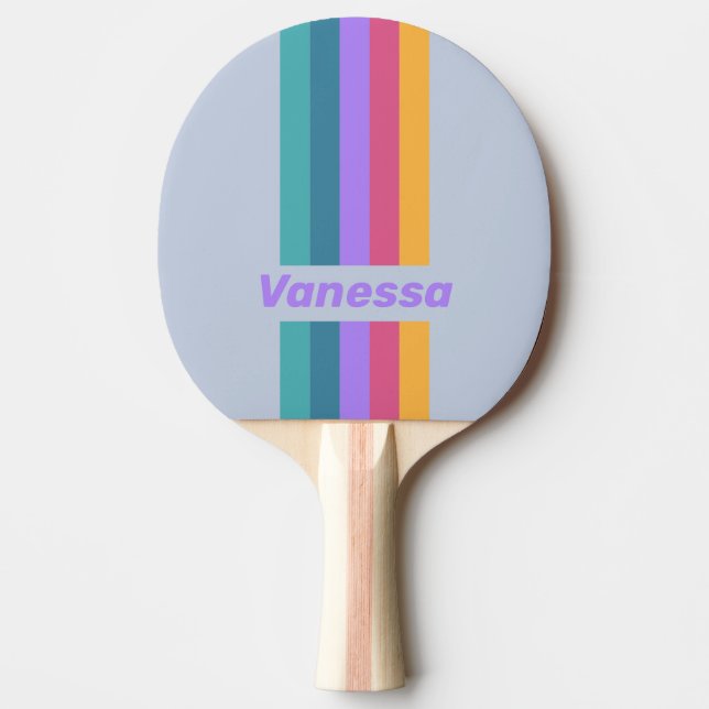 Raquete De Ping Pong Soft Pansy Dream Pin Striped with Name (Frente)