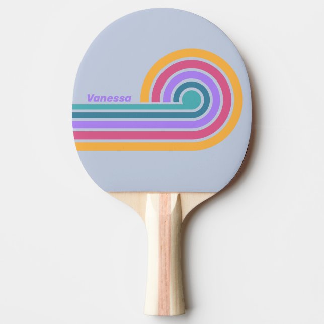 Raquete De Ping Pong Sonho de Pensé Macio Ondulado Listras com Nome (Frente)