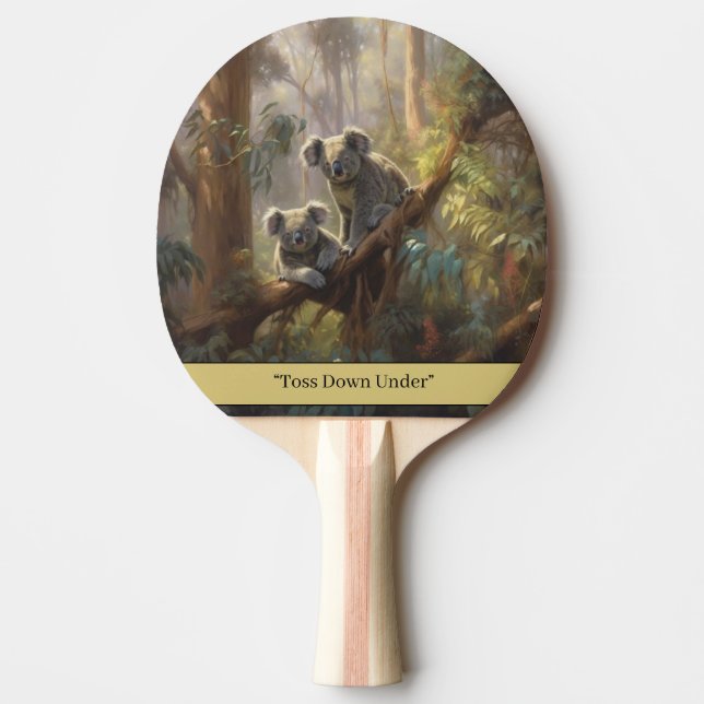 Raquete De Ping Pong Sonhos de Floresta Koala, personalizados (Frente)