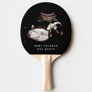Raquete De Ping Pong Sonograma de anúncio de gravidez chegando em breve
