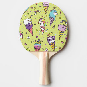Raquete De Ping Pong Sorvete pop Cute: Padrão Animal