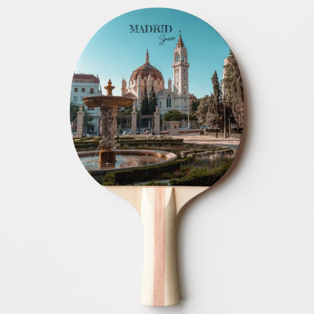 Raquete De Ping Pong Souvenir paisagem da Espanha de Madrid (Frente)