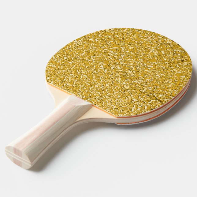Raquete De Ping Pong Sparkles DOURADOS PUROS + imagem ou sinal (Frente inclinada)