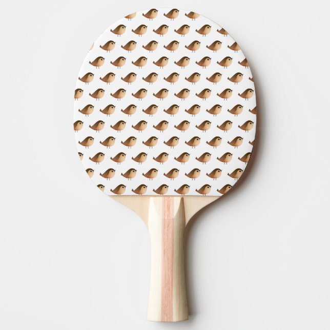 Raquete De Ping Pong Sparrow Bird Cartoon  (Frente)