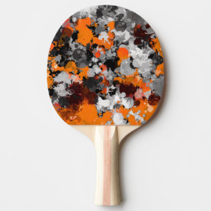 Raquete De Ping Pong Splatter de tinta laranja e Cinza