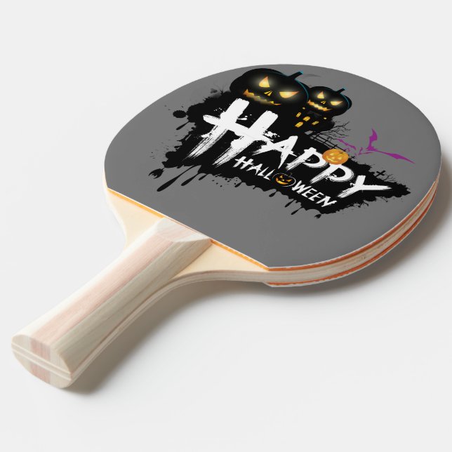 Raquete De Ping Pong Spooky Smash: Pino Pong Ping Edition do Halloween (Frente inclinada)