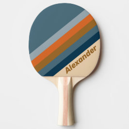 Raquete De Ping Pong Sport Indigo Horizon Stripes with Name