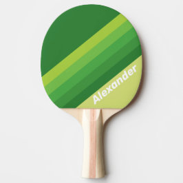 Raquete De Ping Pong Sport Lily Pad Green Stripes with Name