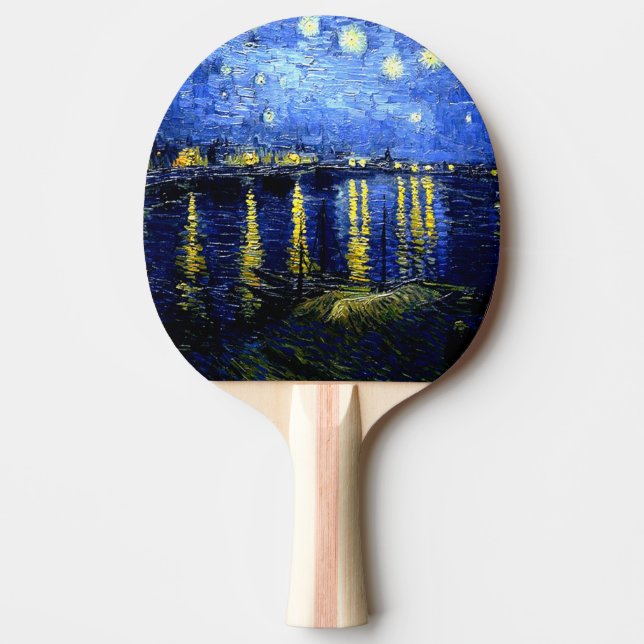 Raquete De Ping Pong Starry Night over the Rhone por van Gogh (Frente)