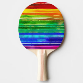 Raquete De Ping Pong Stripes Coloridas de Cores Aquáticas Artrite Moder