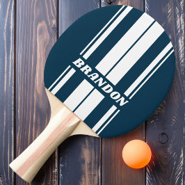 Raquete De Ping Pong Stripes de Conselho Duplo do Marinho Retroativo co