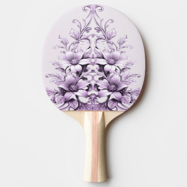 Raquete De Ping Pong Stylish Purple Flowers Ping Pong Paddle (Frente)