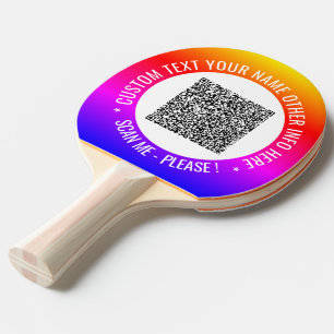 Raquete De Ping Pong Sua varredura de código QR e o pino de pino de tex