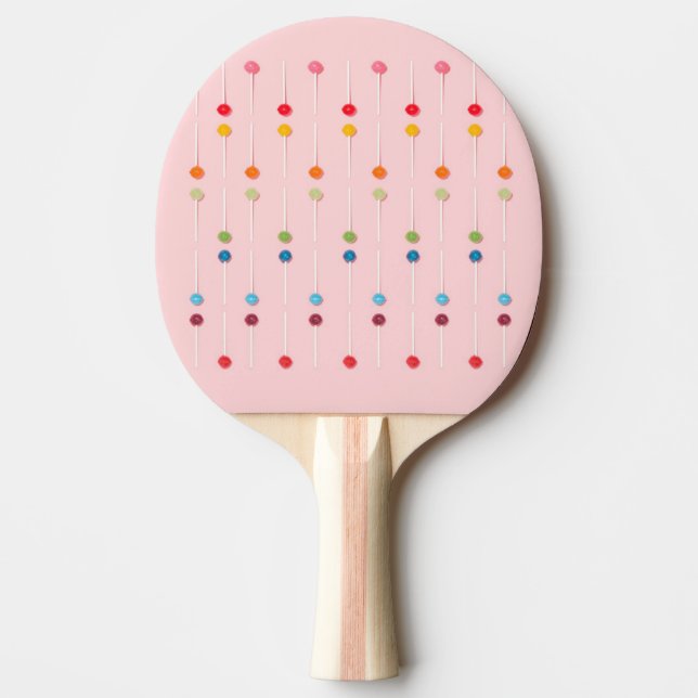 Raquete De Ping Pong Suckers Lollypop Candy Rainbow (Frente)