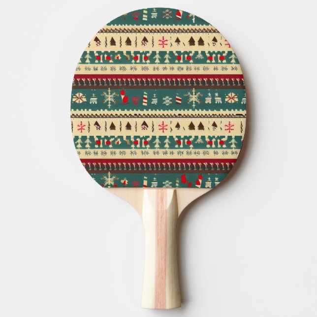 Raquete De Ping Pong Suéter Feio de Natal (5) (Frente)