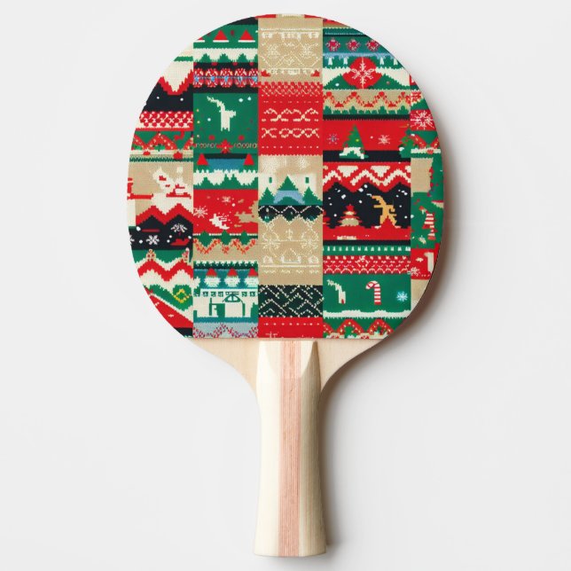 Raquete De Ping Pong Suéter Feio de Natal (8) (Frente)