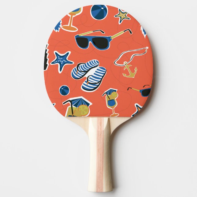 Raquete De Ping Pong Summer Beach: Relaxando o Padrão Invisível. (Frente)