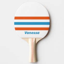 Raquete De Ping Pong Summertime Nostalgic Across Striping with Name