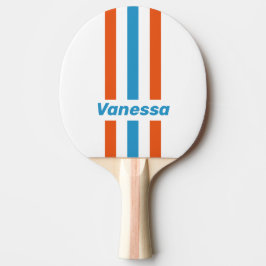 Raquete De Ping Pong Summertime Nostalgic Pin Stripes with Name