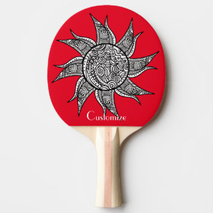 Raquete De Ping Pong Sun Tattoo Thunder_Cove estilo Henna