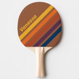 Raquete De Ping Pong Sunbaked Clay Angled Striping with Name