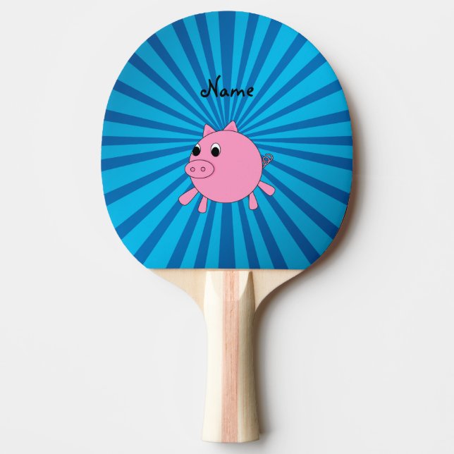 Raquete De Ping Pong Sunburst cor-de-rosa conhecido personalizado do (Frente)