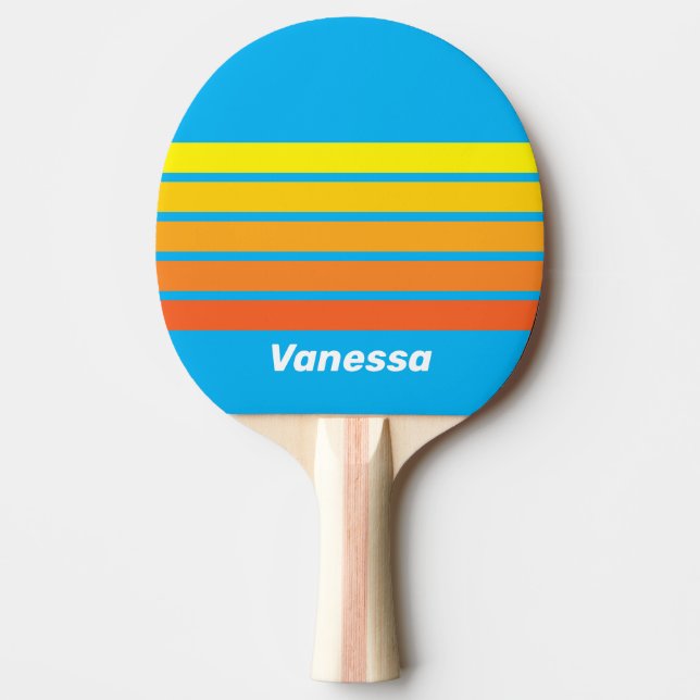 Raquete De Ping Pong Sunburst Sea Across Striping with Name (Frente)