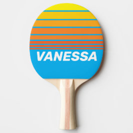 Raquete De Ping Pong Sunburst Sea Horizon Striping with Name